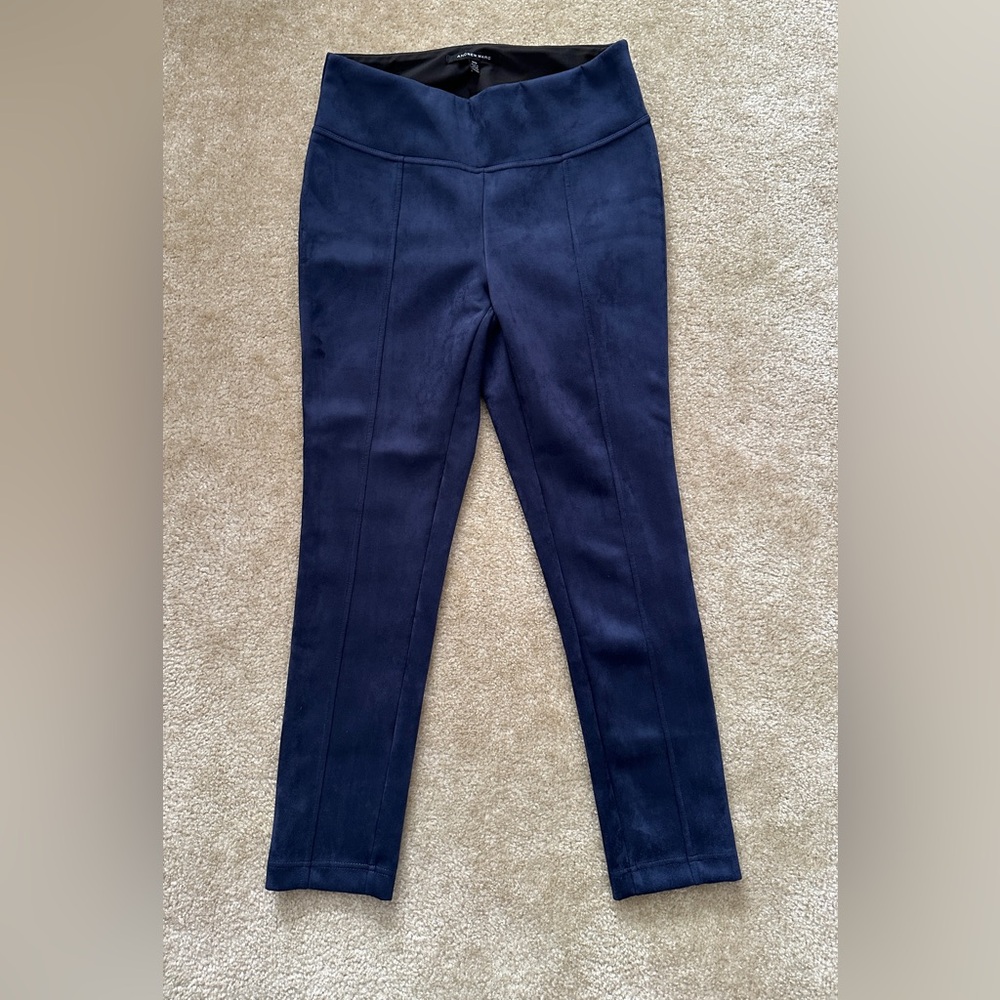 Navy Faux Suede Leggings